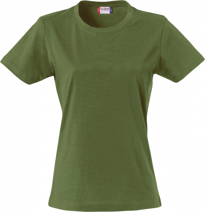 Clique - Basic Bomulds T-Shirt Dame - Flaskegrøn
