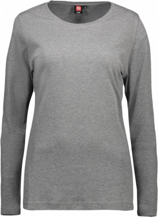 ID - Ladies' Interlock T-Shirt Long-Sleeved - Grey Melange