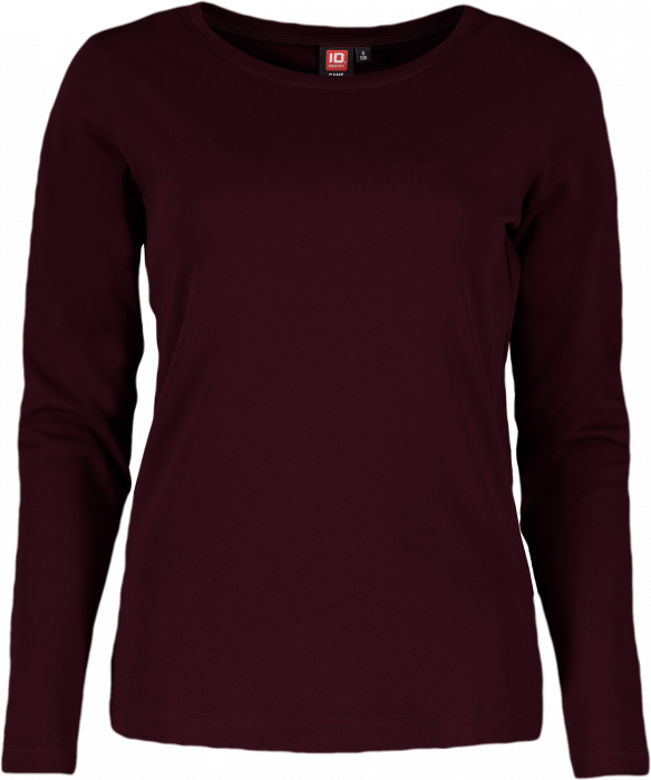 ID - Interlock Dame T-Shirt Langærmet - Mørk Bordeaux