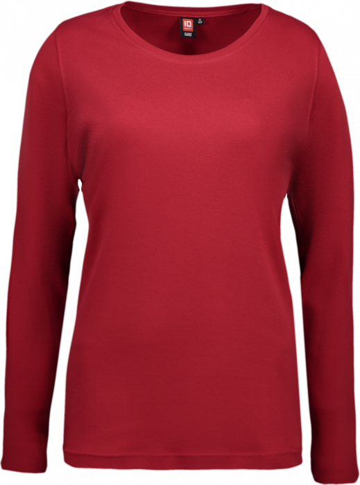 ID - Ladies' Interlock T-Shirt Long-Sleeved - Czerwony
