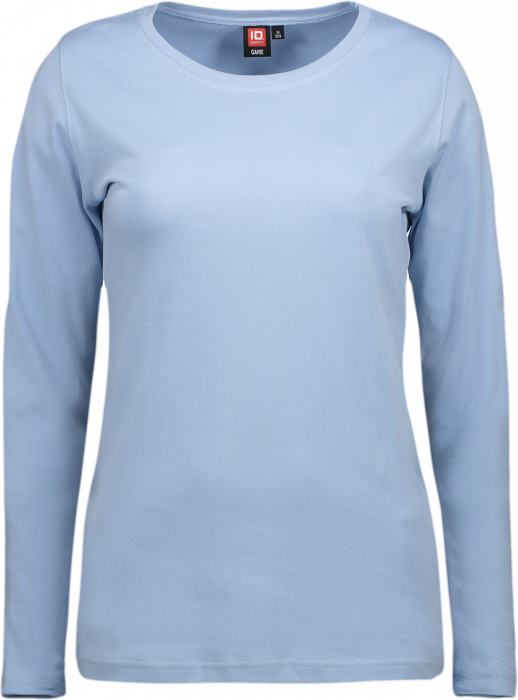 ID - Ladies' Interlock T-Shirt Long-Sleeved - Azul claro