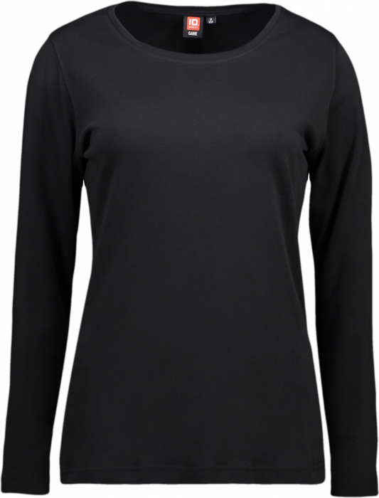 ID - Ladies' Interlock T-Shirt Long-Sleeved - Preto