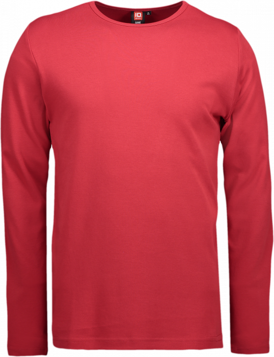 ID - Mens' Interlock T-Shirt Long-Sleeved - Vermelho