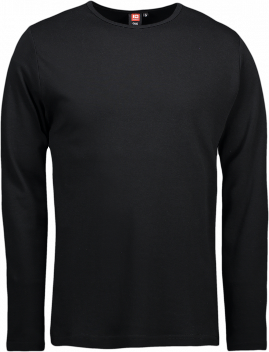 ID - Mens' Interlock T-Shirt Long-Sleeved - Zwart