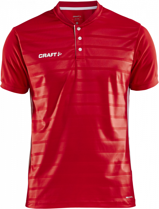 Craft - Pro Control Button Jersey Youth - Czerwony & biały