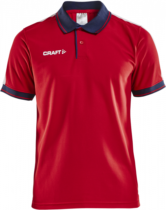 Craft - Pro Control Poloshirt Youth - Rosso & blu navy