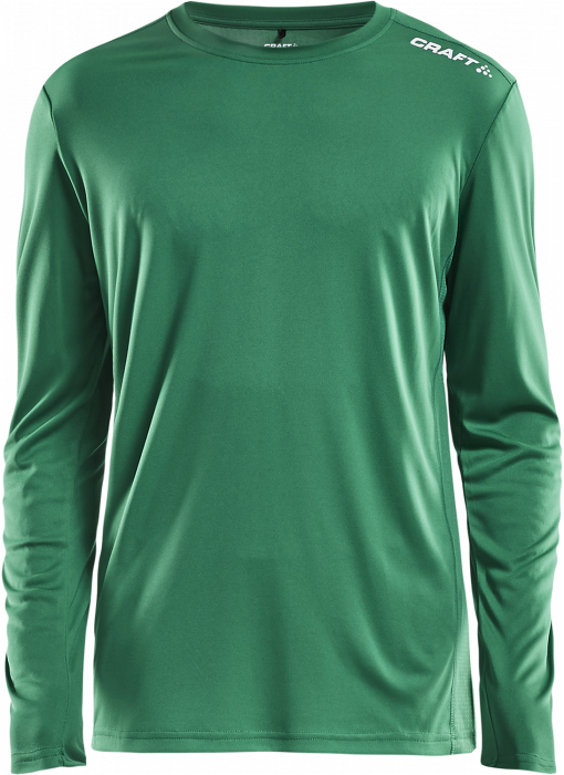 Craft - Rush Langærmet T-Shirt Junior - Grøn & hvid