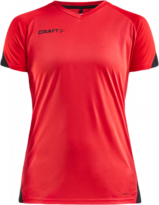 Craft - Pro Control Impact T-Shirt Dame - Bright Red & sort