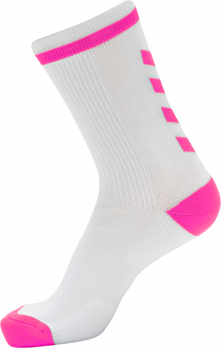 Hummel - Elite Indoor Sock Kort - Hvid & pink glo