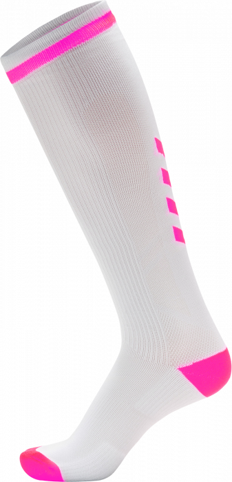 Hummel - Elite Indoor Sock Long - Wit & pink glo