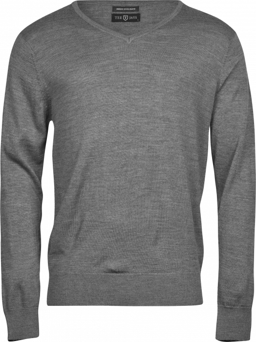 Tee Jays - Merino Uld V-Neck Pullover - Grey melange